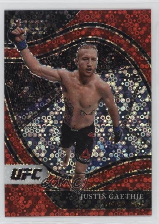 2021 Panini Select UFC Octagonside Red Disco Prizm /199 Justin Gaethje #295 rp9