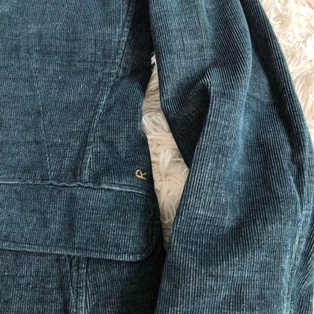45rpm Indigo Corduroy Jacket Coverall Tailored Jacket Size 3 Shoulder 43cm JPN image 8