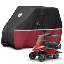 2 2/4 Passenger Golf Cart Cover Fits Fit for 2 2 / 4 Passenger Cart Black/Red