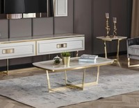 Moderner WeißEr Couchtisch Aus Holz Und Metall