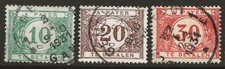 Belgium 1921. Value stamps - New Drawing series. Partial set.  Used.