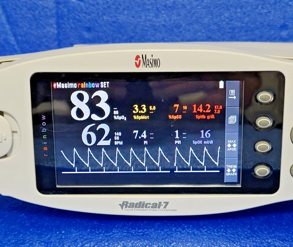 Masimo Rainbow Radical 7 with SpHb, SpCO , SpOC, SpO2, PVi, SpMet, PI & HR - Image 2 of 4