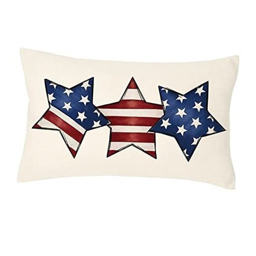 4th of July Decorations Pillow Covers 12x20,Single Memorial Day Independence