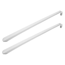 20in Shoe Horn, 2Pcs Metal Curved Handle Thickened Shoe Helper, Silver Tone