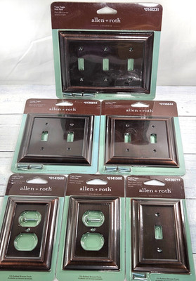 ALLEN + ROTH Cosgrove Switchplate & Outlet Cover, Oil Rubbed Bronze, Lot of 6