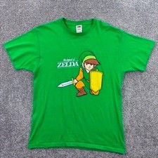 Vintage Y2K The Legend of Zelda Shirt Mens Large Green Link Cartoon Video Game