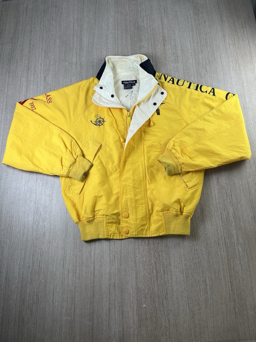 Nautica Challenge J-Class Vintage 90s Sailing Jacket Yellow Medium