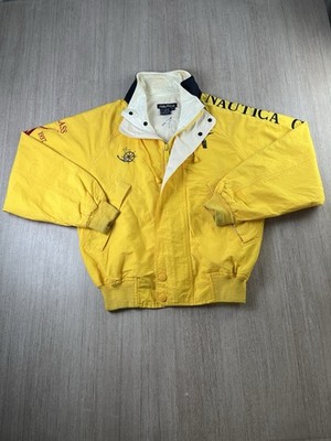 Nautica Challenge J-Class Vintage 90s Segeljacke gelb medium bestickt