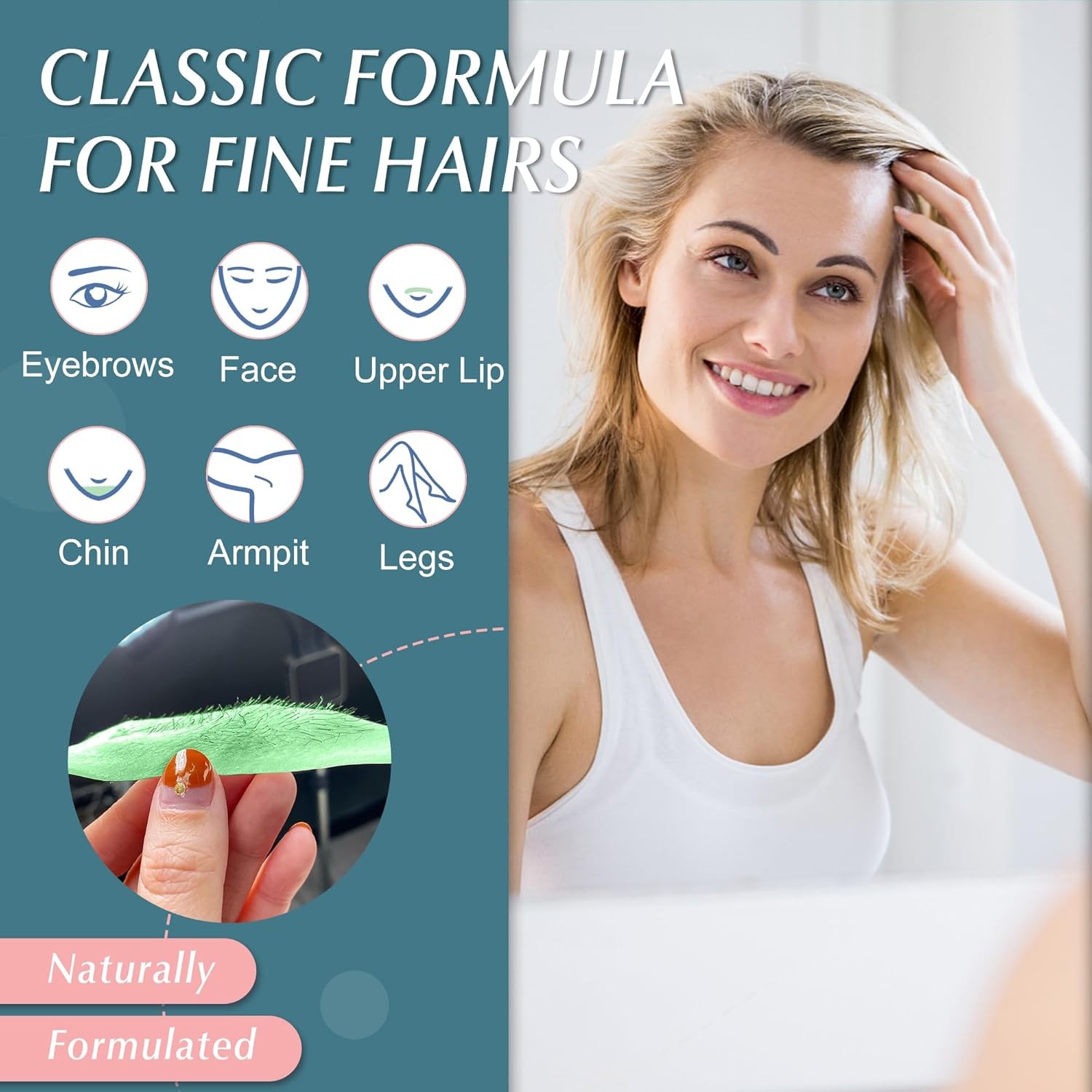 Hard Wax Beads for Hair Removal, 1Lb Hard Wax for Sensitive Skin with Aloe Vera