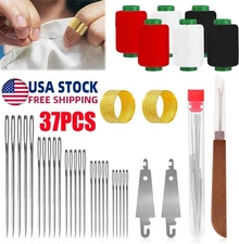 US 37PCS Sewing Tool Set, Needles Thread Hand Repair Tools, Portable Sewing Kit