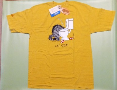 Crazy Shirts Kliban T-shirt, Hangover cat  (Las Vegas) NEW WTags, XXL Beer-dyed 