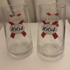 2x Kronenbourg 1664  Pint Glasses Brand New 2024 Design CE M24 Free Postage