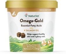 NaturVet Omega-Gold Essential Fatty Acids for Dogs and Cats 90 Soft Chews