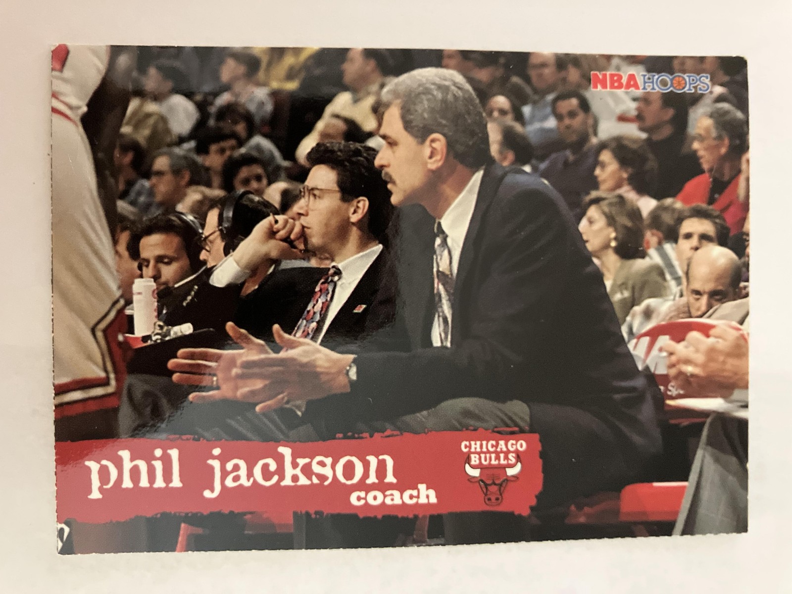 1995-96 Hoops 173 Phil Jackson Chicago Bulls Team Sheet Promo