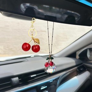 Vintage Car Mirror Hanging Ornament - Retro Alloy Charm For Rear View Mirror, Adjustable Rope, Safe Driving Accessory