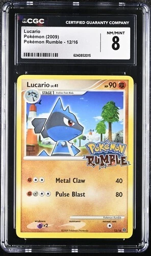 CGC 8 MINT Lucario 12/16 Pokemon Rumble Pokemon Card
