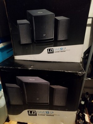 PA-Anlage von LD Systems Dave 12 G3+Schutzhüllen und Rollbrett