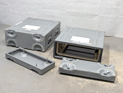 19'' 3HE Doppelende Aluminium Stoßdämpfer Halterung Transport Flug Aufbewahrungskoffer Box