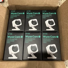 6 WYZE Cam V4 2.5K WiFi Indoor/Outdoor Wired Security Camera - White - 6 pcs