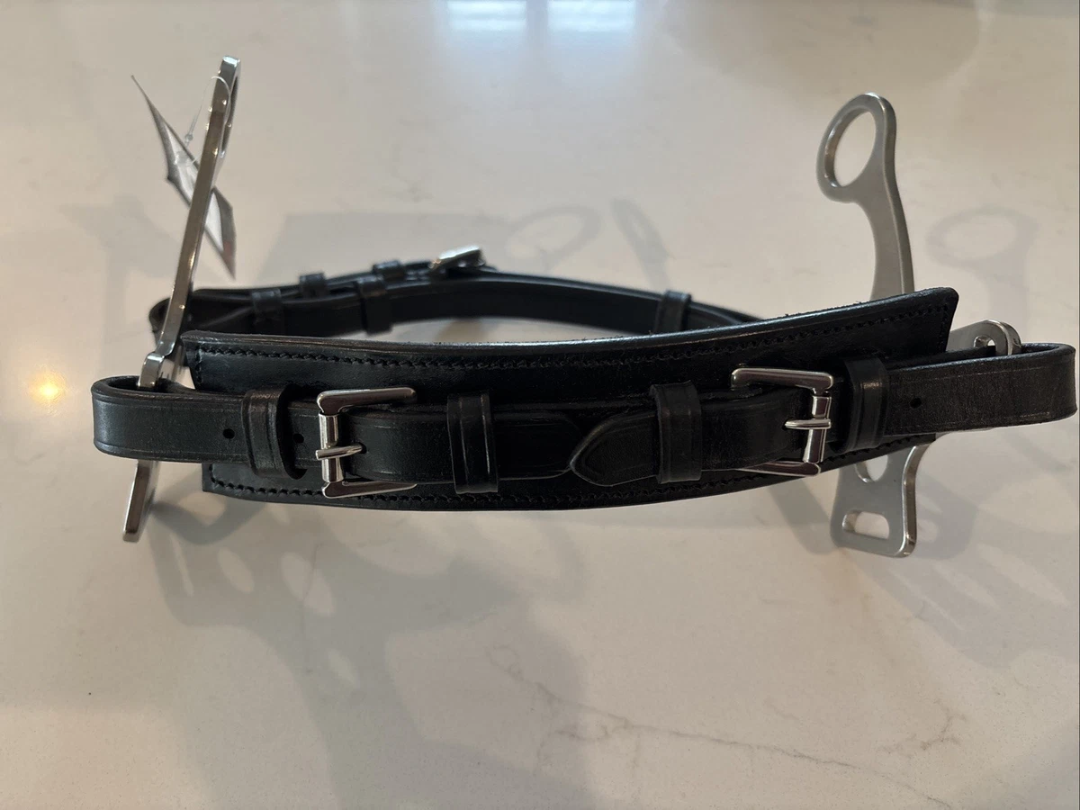 Hackamore Réglable En Cuir Noir - Embouchure Sans Mors - Acier Inoxydable