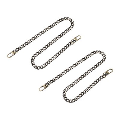 Iron Chain Strap Flat 24'' 2pcs Bag Accessories with Buckles Bronze