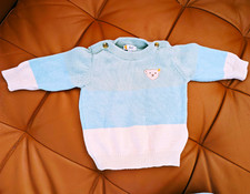 Steiff Baby Strickpullover Gr. 62 blau/weiß