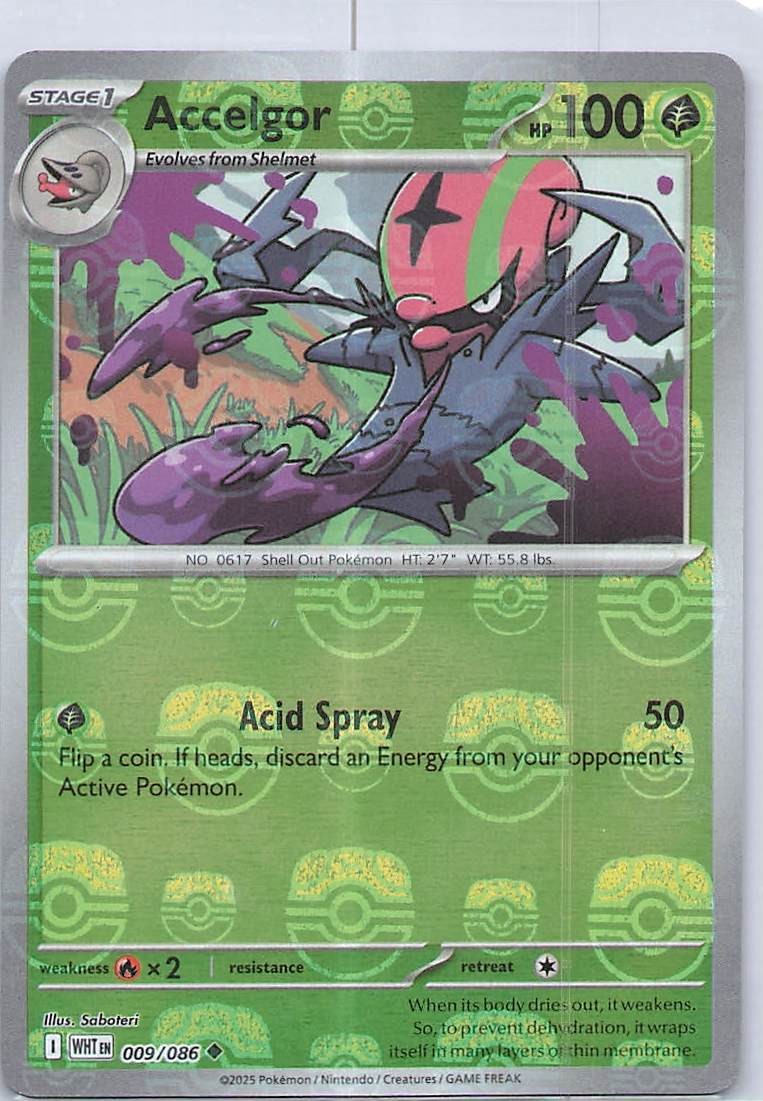 Accelgor (Master Ball Pattern) Uncommon SV: White Flare 009/086 NM Holo