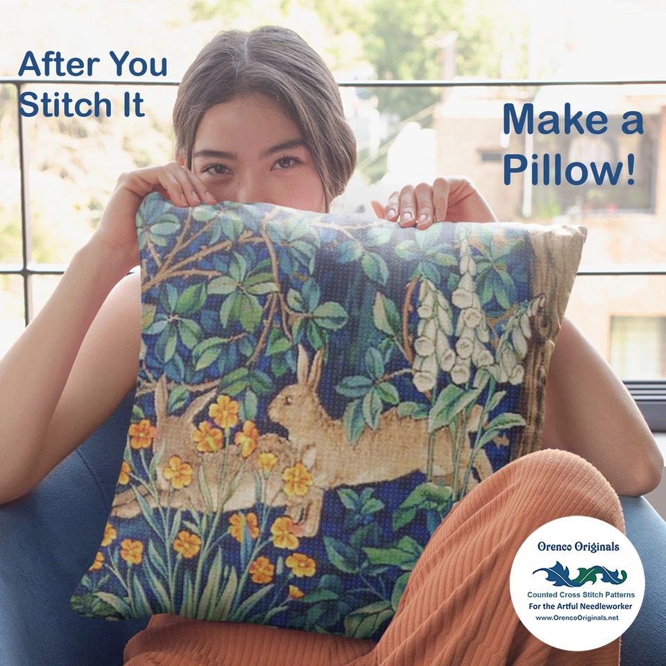 William  Morris Forest Rabbits from Tapestry Counted Cross Stitch Chart Pattern - Image 2 of 4