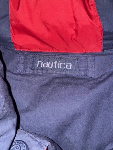 Chaqueta Nautica Color Block Años 90 De Colección Para Hombre Grande Azul Rojo Abrigo Abombado Cremallera Foto 3 de 3