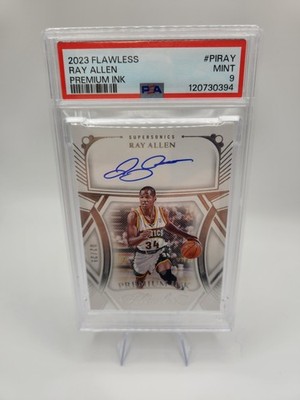 2023 Panini Flawless - Premium Ink Ray Allen #PIRAY PSA 9 Mint Sonics