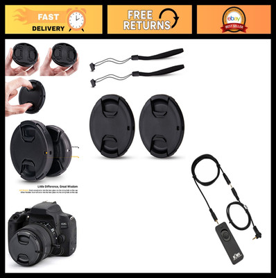 58mm Lens Cap Cover & Remote Shutter Release Cord for Canon EOS Rebel Cameras