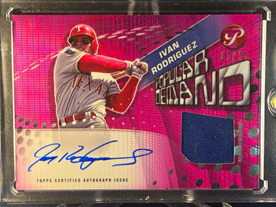 Topps 2025 Pristine Ivan Rodriguez Popular Demand Auto Relic Pink /15 Rangers