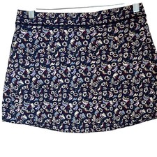RLX Ralph Lauren Womens Floral Golf Tennis Pickleball Skort Navy Blue Size S