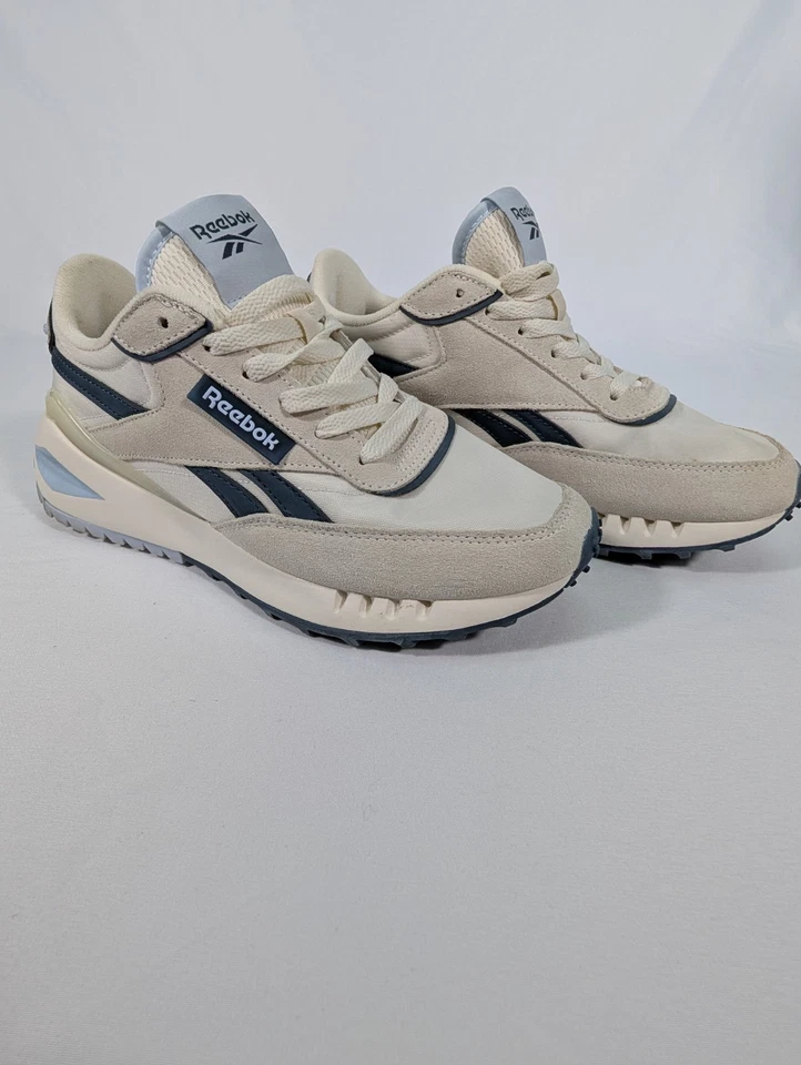 Reebok Womens Forte Racer White Off White Blue Lace Up Sneakers Shoes Size 8.5 - Image 3 of 4