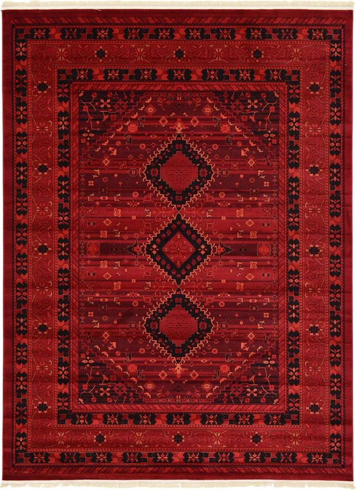 Tekke Collection Area Rug - Sheibani (9' x 12' Rectangle, Red/ Black) - Image 3 of 4