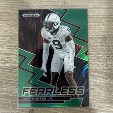 Joey Porter Jr 2023 Prizm Draft Fearless Green Prizm #F-9 Steelers Rookie RC