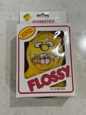 VINTAGE Flossy Animated Dental Floss Container Dentist Teeth Hong Kong Yellow O
