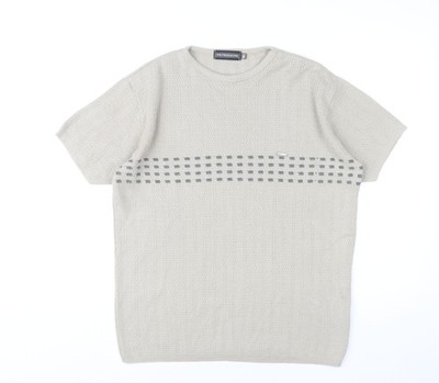 Petroleum Herren Beige Strickpullover Pullover M Rundhals Kurzarm