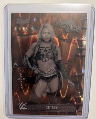 Giulia 2025 Topps Chrome WWE Wrestlemania Cactus Jack Orange Wave Refractor /25