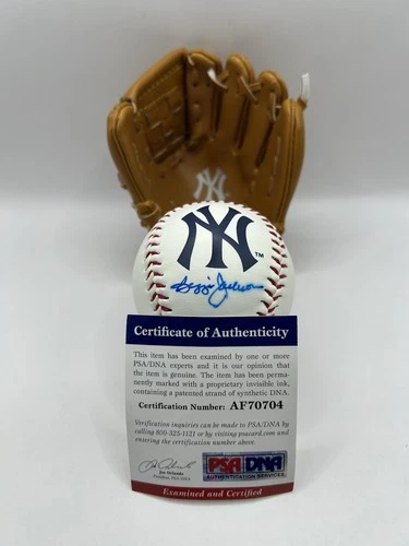 Reggie Jackson Signed Baseball with Mini Rawlings Glove - COA-PSA/DNA - Yankees