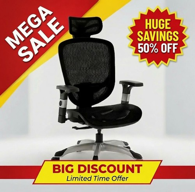 #ad DISCOUNT Union Scale Hyken FlexFit Ergonomic Mesh Swivel Task Chair Black New $96.39