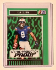 🔥 2025 CAM COLEMAN 1/1 LEAF PRO SET METAL GREEN CLEAR PRE PRODUCTION PROOF 🔥