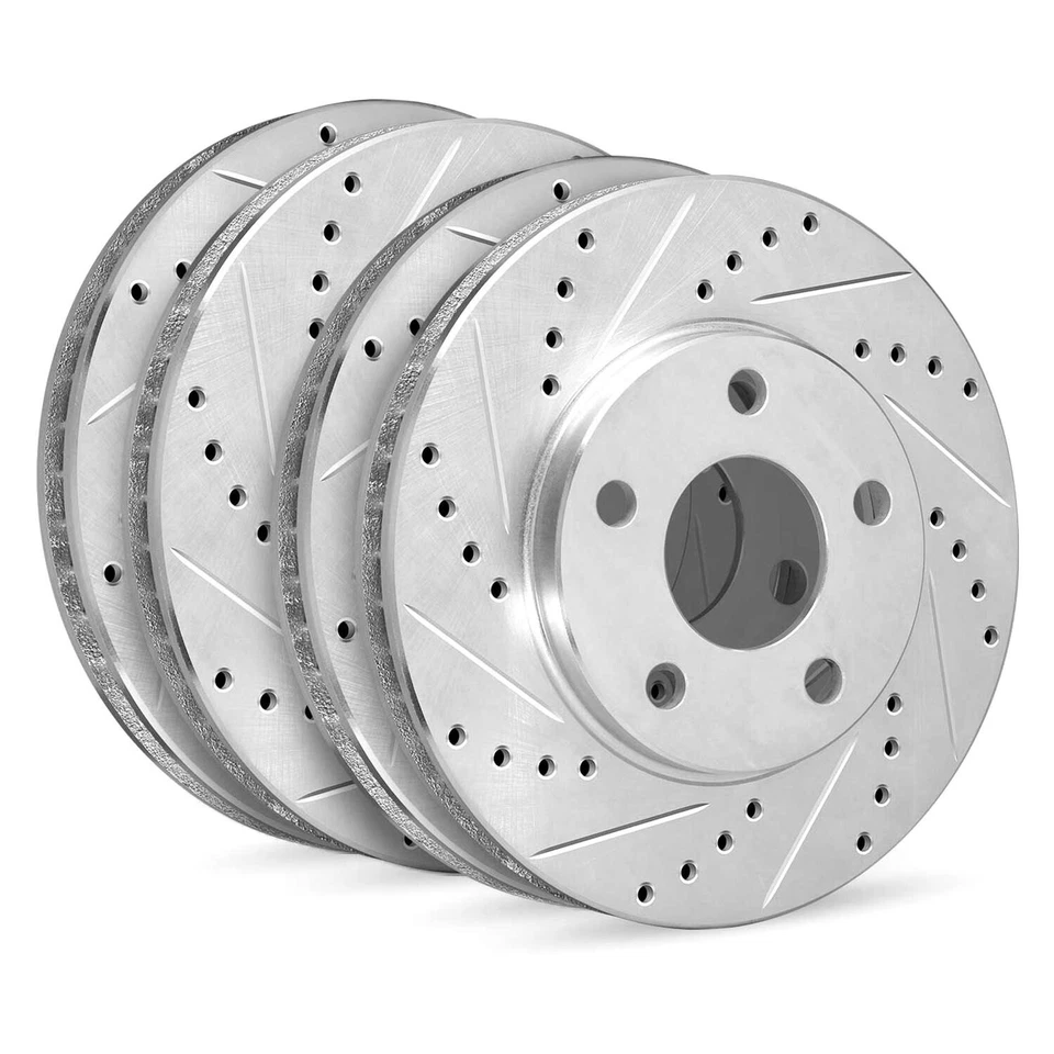 For Mercedes-Benz 190D 84-89 Drilled & Slotted Front & Rear Brake Rotor Set — 第 2/3 张图片