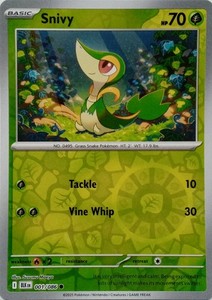 001/086 SNIVY REVERSE HOLO BLACK BOLT POKEMON CARD