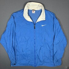 Vintage 90s Nike White Tag Windbreaker Jacket Mens XL Blue Full Zip Swoosh Y2K
