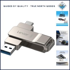 High-Speed 256GB USB Drive with Read Speed up to 100MB/s and Dual Connectors