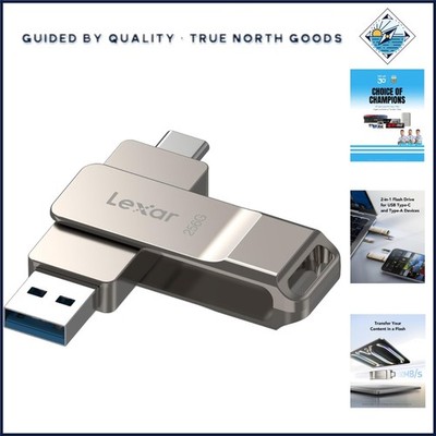 High-Speed 256GB USB Drive with Read Speed up to 100MB/s and Dual Connectors
