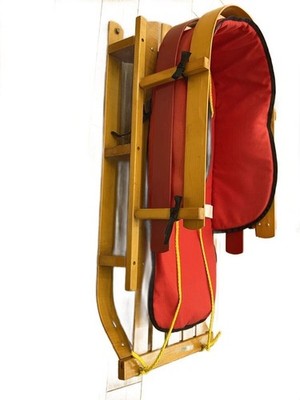 L.L.Bean Kinder Holzschlitten Rot S752 Vintage