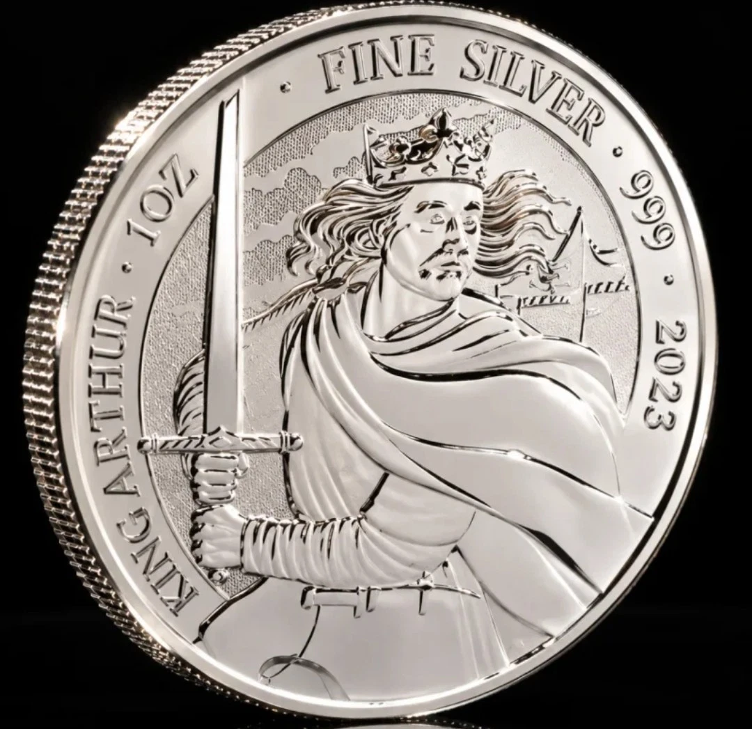 Moneda King Arthur 2023, Reino Unido, 1 oz de plata 999, The Royal Mint