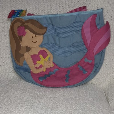 Stephen Joseph Beach Tote Mermaid Girls Small Mesh Tote Bag Blue Pink